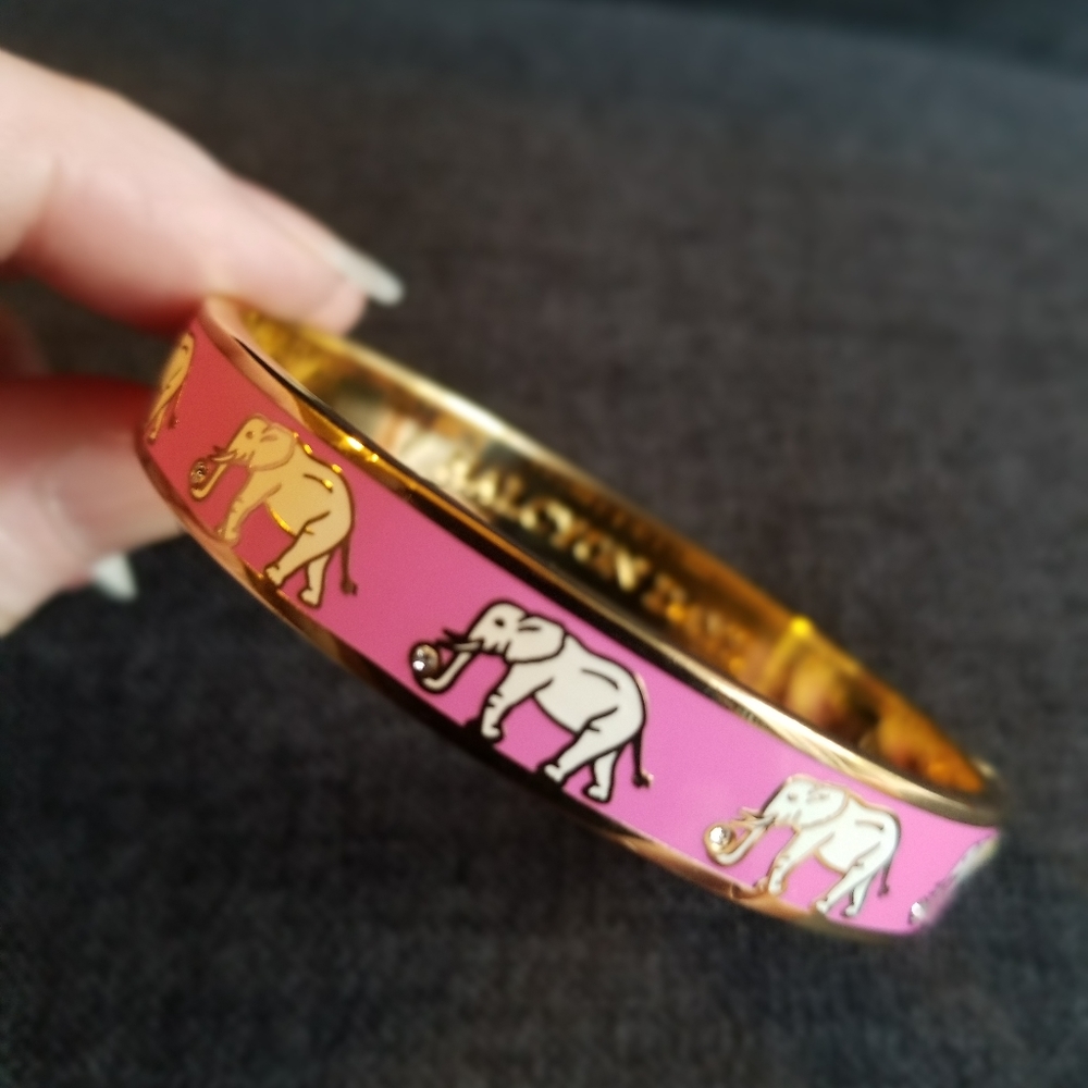 Halcyon Days Pink Enamel Elephant Bracelet